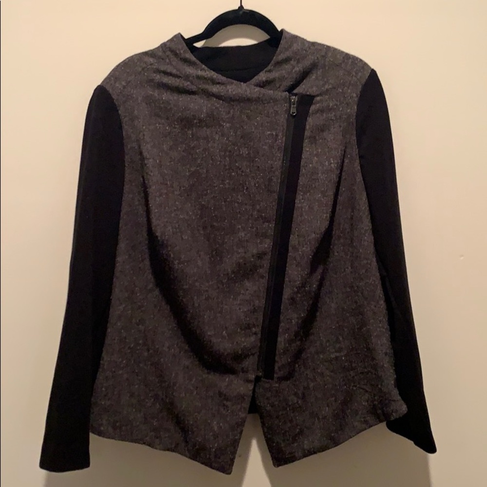 Worthington Tweed/Ponte Asymmetrical Blazer
